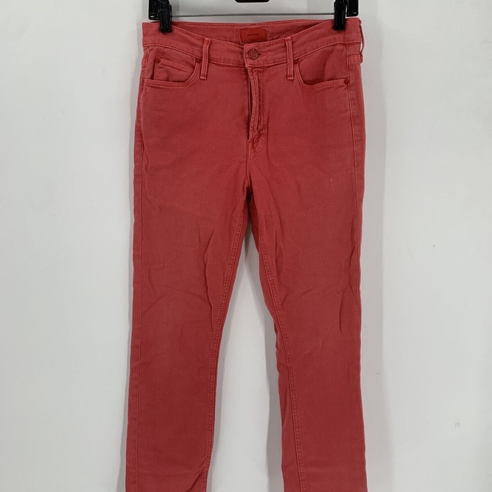 Mother Womens Coral Cotton Blend The Mid Rise Dazzler Ankle Denim Jeans Size 28